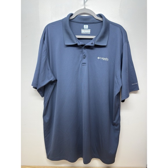 Columbia PFG  Blue Vented Short Sleeve Omni Shield Fishing Polo. Mens XL #4 - Picture 1 of 5
